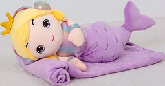 Фото MirSon 1059 Плед и подушка Mermaid violet 120x160