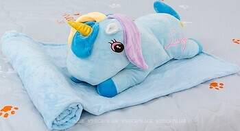 Фото MirSon 1068 Плед и подушка Unicorn With Blue Mane 100x160
