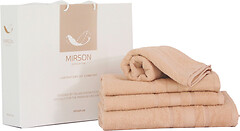 Фото MirSon набор полотенец 5075 Elite SoftNess ivory 50x90, 70x140