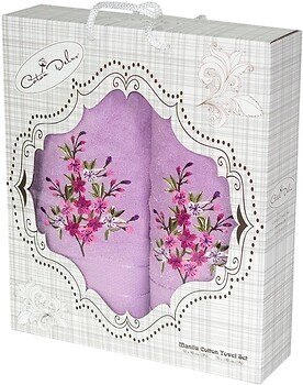 Фото Gulcan набор полотенец Cotton Malina 50x90, 70x140 светло-сиреневый