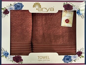 Фото Arya набор полотенец Dophne 50x90, 70x140 темно-розовый