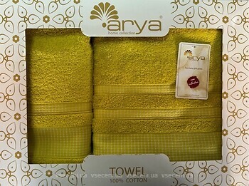 Фото Arya набор полотенец Hera 50x90, 70x140 желтый