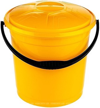 Фото R-Plastic с крышкой 12 л желтое