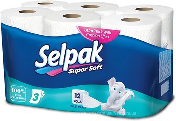 Фото Selpak Туалетная бумага Super Soft 3-слойная 12 шт