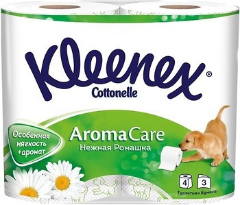 Фото Kleenex Туалетная бумага Aroma Care Нежная ромашка 3-слойная 4 шт