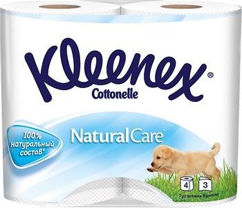 Фото Kleenex Туалетная бумага Natural Care 3-слойная 4 шт