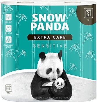 Фото Сніжна панда Туалетная бумага Extra Care Sensitive 3-слойная 4 шт