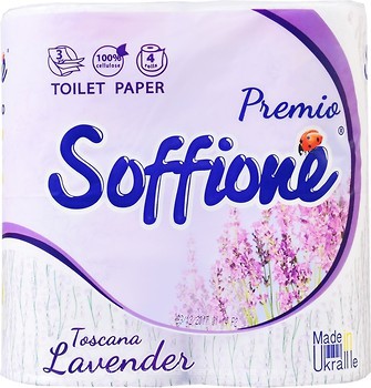 Фото Soffione Туалетная бумага Premio Toscana Lavender 3-слойная 4 шт