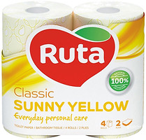 Фото Ruta Туалетная бумага Classic Sunny Yellow 2-слойная 4 шт