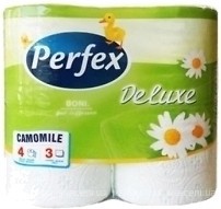 Фото Perfex Туалетная бумага Deluxe Ромашка 3-слойная 4 шт