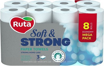Фото Ruta Бумажные полотенца Soft & Strong 3-слойные 8 шт