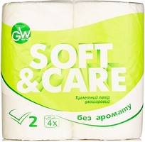 Фото Green Way Туалетная бумага Soft & Care белая 2-слойная 4 шт