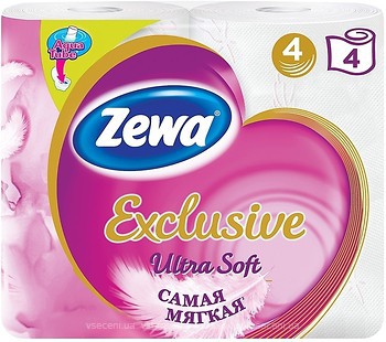 Фото Zewa Туалетная бумага Exclusive Ultra Soft 4-слойная 4 шт