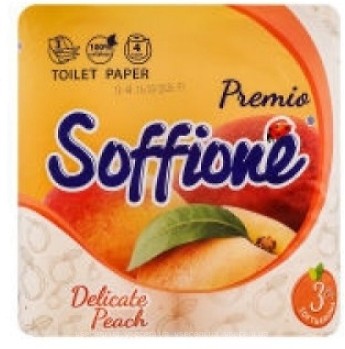 Фото Soffione Туалетная бумага Premio Delicate Peach 3-слойная 4 шт