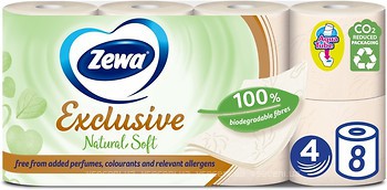 Фото Zewa Туалетная бумага Exclusive Natural Soft 4-слойная 8 шт