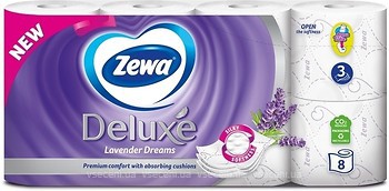 Фото Zewa Туалетная бумага Deluxe Lavender Dreams 3-слойная 8 шт