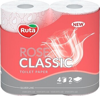 Фото Ruta Туалетная бумага Classic Rose 2-слойная 4 шт