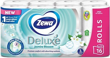 Фото Zewa Туалетная бумага Deluxe Jasmine Blossom 3-слойная 16 шт