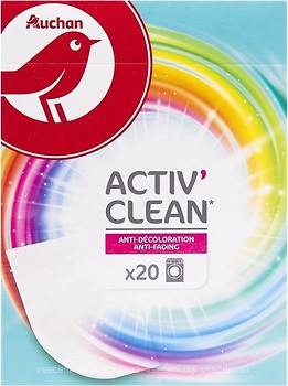 Фото Ашан Салфетки для стиральной машины Active Clean 20 шт