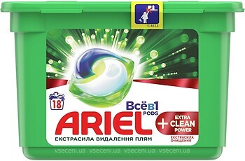 Фото Ariel капсулы для стирки All in 1 Pods + Extra Clean Power 18 шт