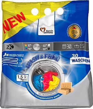 Фото Wash&Free порошок для стирки Universal 1.5 кг