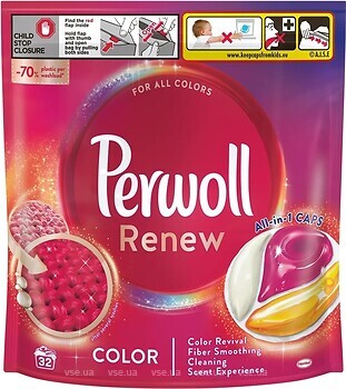 Фото Perwoll капсулы для стирки Renew Color 32 шт