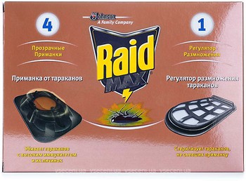 Фото Raid приманка для тараканов с регулятором размножения 4 шт
