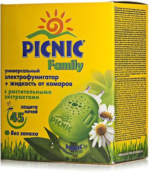 Фото Picnic фумигатор от комаров Family с жидкостью на 45 ночей 30 мл