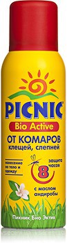 Фото Picnic аэрозоль от комаров и клещей Bio Active 125 мл