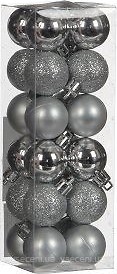 Фото House of Seasons набор шаров серый 3 см, 24 шт