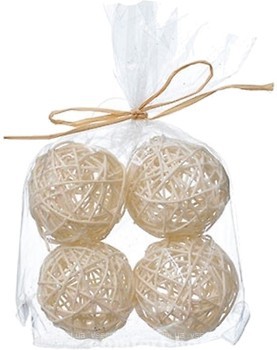 Фото Time Eco набор шаров из ротанга белый 4 шт