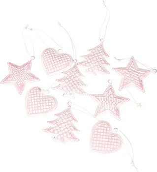 Фото Elisey набор подвесок Елочки, сердечки, звезды 4 см, 9 шт (043NY)