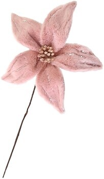 Фото Yes!Fun (Новогодько) фигурка Пуансеттия пушистая розовая 25 см (973547)