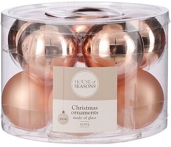 Фото House of Seasons набор шаров персиковый 6 см, 10 шт (8718861800319)