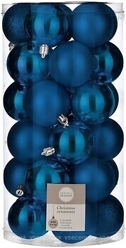 Фото House of Seasons набор шаров синий 6 см, 30 шт (8718861972047)