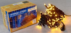 Фото Delux String 100 LED 2x5 м черный/желтый IP44 EN (90016606)