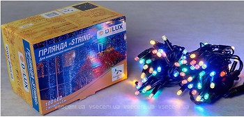 Фото Delux String 100 LED 2x5 м черный/мультиколор IP44 EN (90016603)