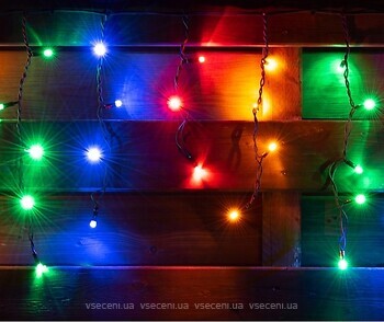 Фото Yes!Fun (Новогодько) гирлянда бахрома 84 LED 2.1x0.7 м мультиколор (973771)