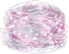 Фото Springos гирлянда линейная 20 LED 1.9 м холодный белый/розовый (CL0013)