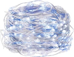 Фото Springos гирлянда линейная 100 LED 9.9 м холодный белый/синий (CL0022)