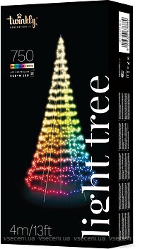 Фото Twinkly Light Tree гирлянда линейная 4 м 750 led RGB+W (TWP750SPP-BEU)
