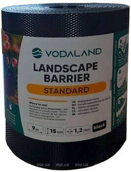 Фото Vodaland бордюрная лента Country Standard H150 9 м x 15 см, черный (8215-BK)