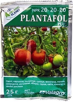 Фото Valagro Комплексное удобрение для роста плодов Plantafol NPK 20.20.20 25 г