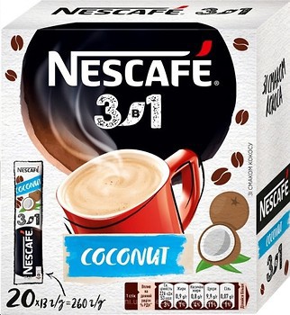 Фото Nescafe 3 в 1 Coconut растворимый 20 шт