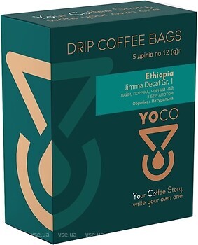 Фото YoCo Ethiopia Decaf дрип-кофе 5 шт