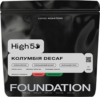 Фото Foundation High5 Колумбия Decaf в зернах 250 г