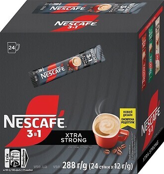 Фото Nescafe 3 в 1 Xtra Strong растворимый 24 шт