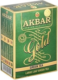 Фото Akbar Чай зеленый среднелистовой Gold (картонная коробка) 100 г
