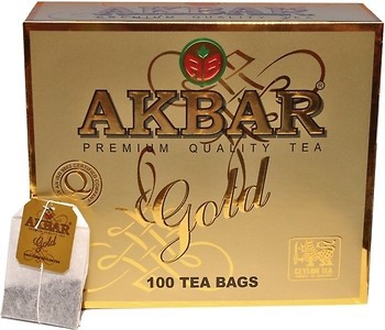 Фото Akbar Чай черный пакетированный Gold (картонная коробка) 100x2 г