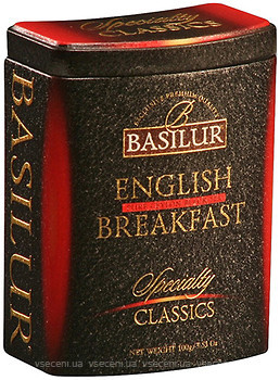 Фото Basilur Чай черный крупнолистовой Избранная классика Английский завтрак (жестяная банка) 100 г 70290